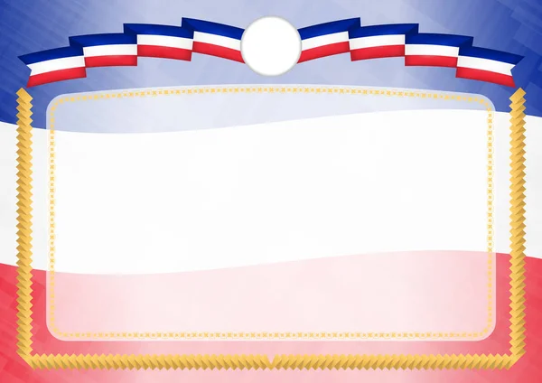 Frontera hecha con bandera nacional de Francia . — Archivo Imágenes Vectoriales