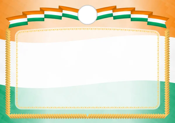 Hranice s národní vlajkou Pobřeží slonoviny. — Stockový vektor