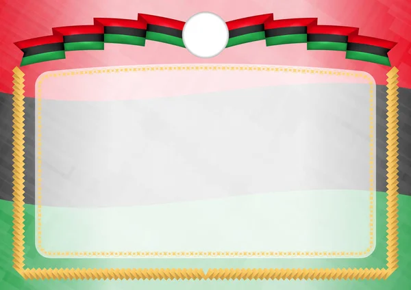 Gräns med Libyens nationella flagga. — Stock vektor