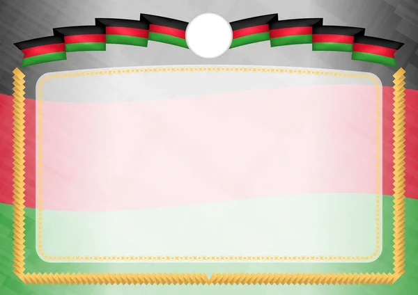 Hranice vytvořená státní vlajkou Malawi. — Stockový vektor