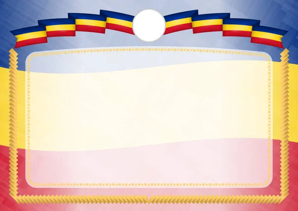 Fronteira feita com a bandeira nacional da Roménia . —  Vetores de Stock