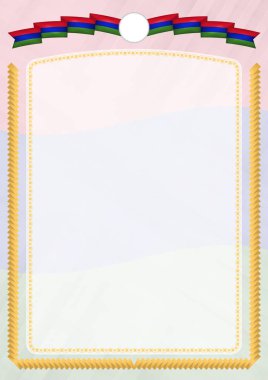 Gambiya ulusal bayrağıyla yapılan sınır.