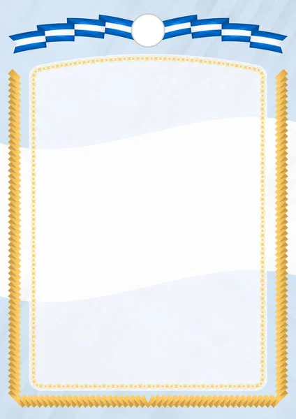 Frontière avec le drapeau national du Nicaragua . — Image vectorielle