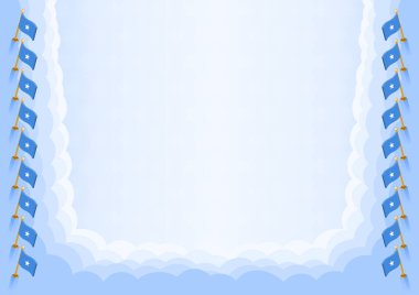 Somali bayrağı ile yatay çerçeve ve sınır, sertifikan ve diploman için şablon elementler. Vektör.