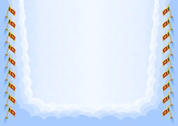 Горизонтальная Рамка Граница Флагом Шри Ланки Элементы Шаблона Вашего Сертификата — стоковый вектор