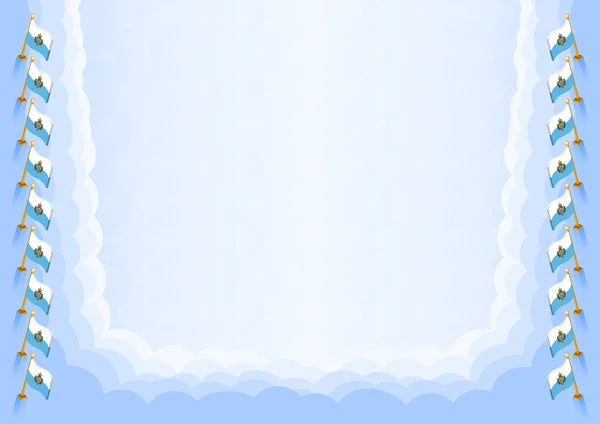 Горизонтальная Рамка Граница Флагом Сан Марино Элементы Шаблона Вашего Сертификата — стоковый вектор