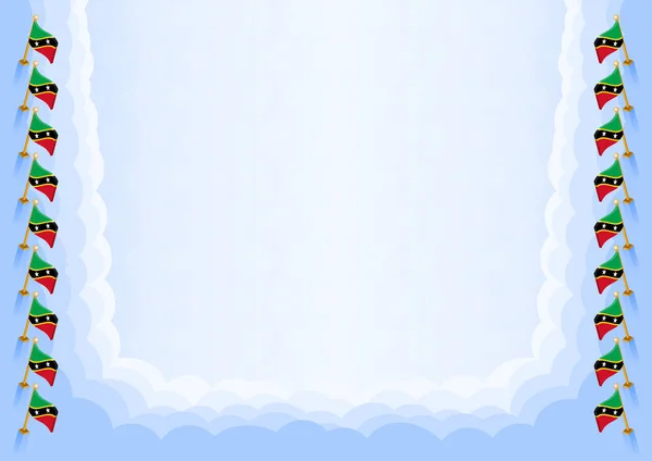 Горизонтальная Рамка Граница Флагом Сент Китса Невиса Элементы Шаблона Вашего — стоковый вектор
