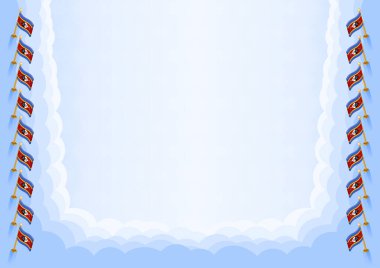 Eswatini bayrağı ile yatay çerçeve ve sınır, sertifikanız ve diplomanız için şablon unsurları. Vektör.