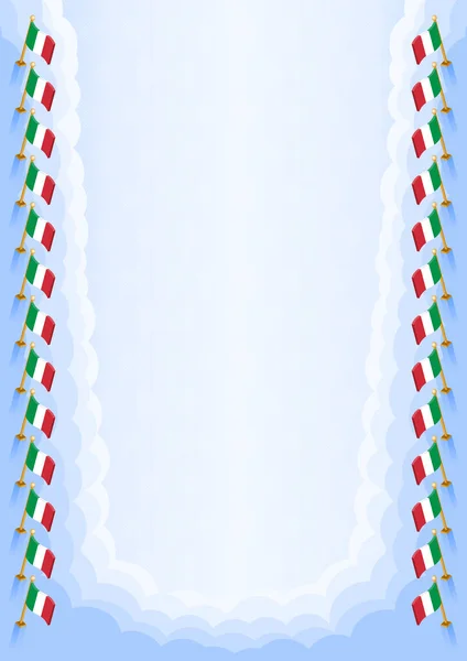Cadre Vertical Bordure Avec Drapeau Italie Éléments Modèle Pour Votre — Image vectorielle