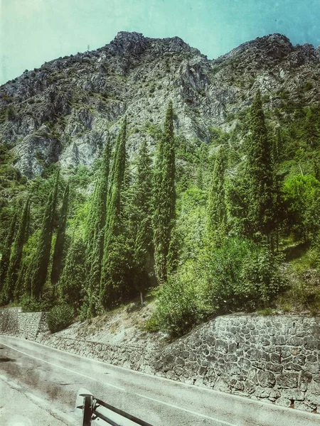 Straße am Fuße der Berge — Stockfoto