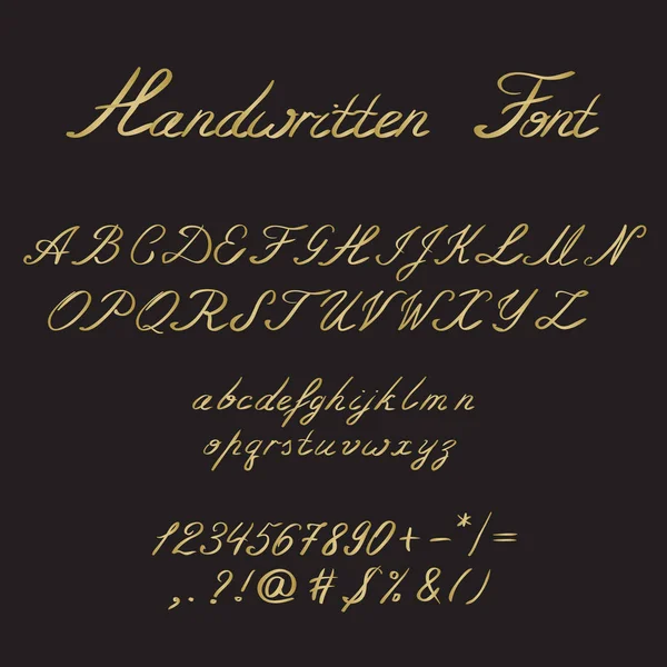 Handwritten Font, ink style — Stock Vector