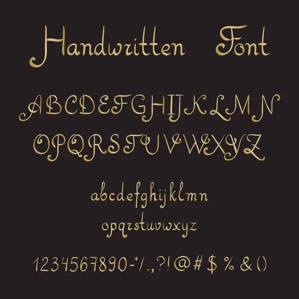 Рукописный шрифт, стиль чернил — стоковый вектор