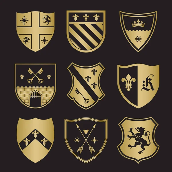 Coat of arms silhouettes — Stock Vector