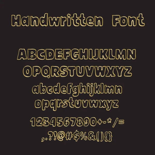 Рукописный шрифт, стиль чернил — стоковый вектор