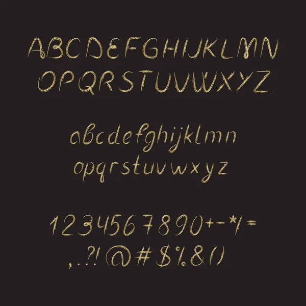 Χειρόγραφη γραμματοσειρά, στυλ μελάνι — Διανυσματικό Αρχείο