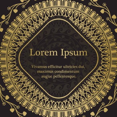 Arka plan ile altın süs mandala