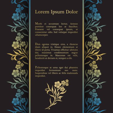 Arka plan ile altın myosotis (unutma) grafik çiçekler