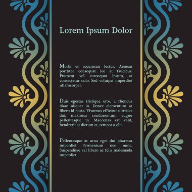 Altın grafik çiçekler ile arka plan