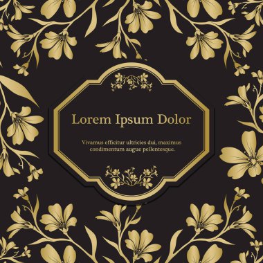 Arka plan ile altın chickweed (tomentosum) grafik çiçekler.