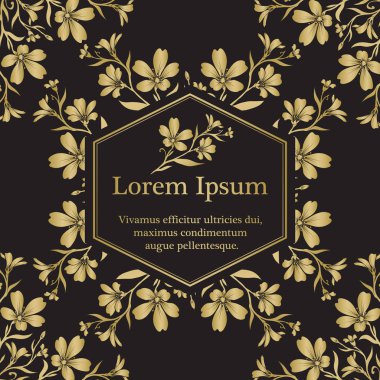 Arka plan ile altın chickweed (tomentosum) grafik çiçekler.