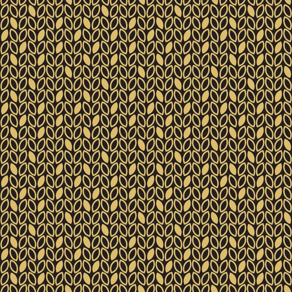Modèle de feuille vectoriel sans couture en or et noir — Image vectorielle