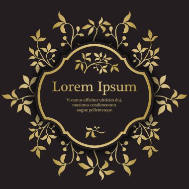 Altın grafik çiçekler ile arka plan