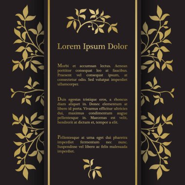 Altın grafik çiçekler ile arka plan