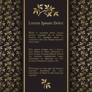 Altın grafik çiçekler ile arka plan