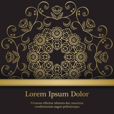 Altın grafik çiçekler ile arka plan