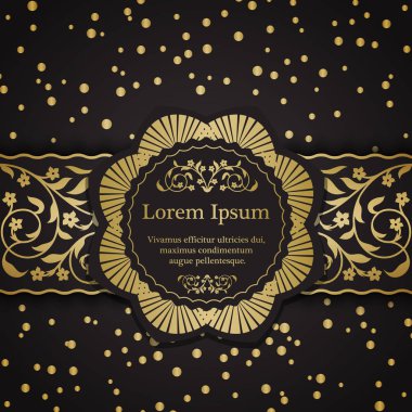 Altın grafik çiçekler ile arka plan