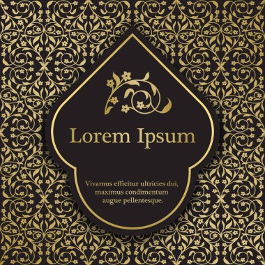 Altın grafik çiçekler ile arka plan