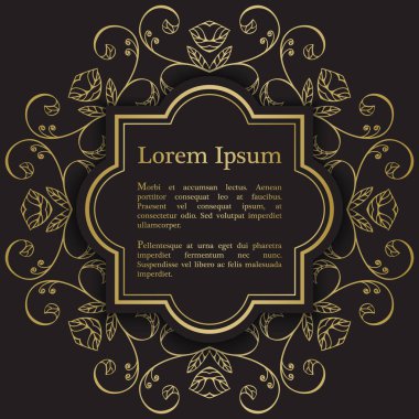 Altın grafik çiçekler ile arka plan