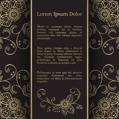 Altın grafik çiçekler ile arka plan