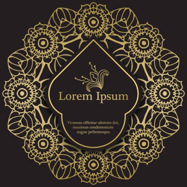 Altın grafik çiçekler ile arka plan