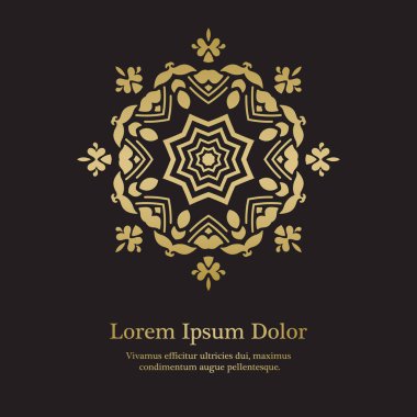 Arka plan ile altın çiçek süsleme.