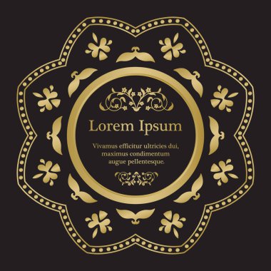 Altın grafik çiçekler ile arka plan