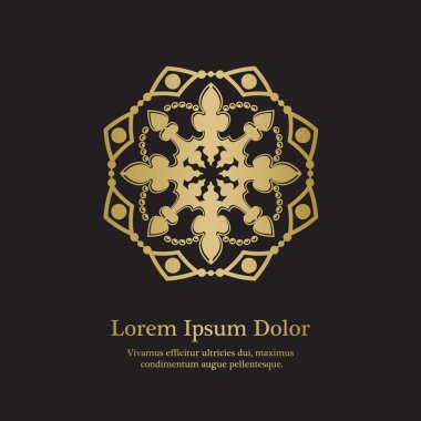 Arka plan ile altın çiçek süsleme.