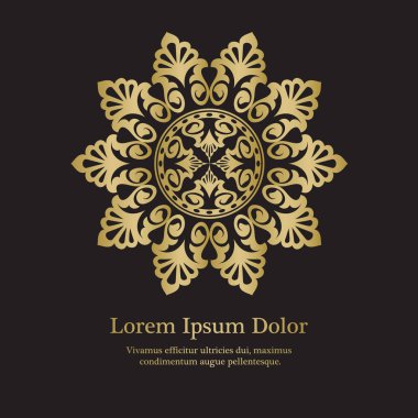 Arka plan ile altın çiçek süsleme.