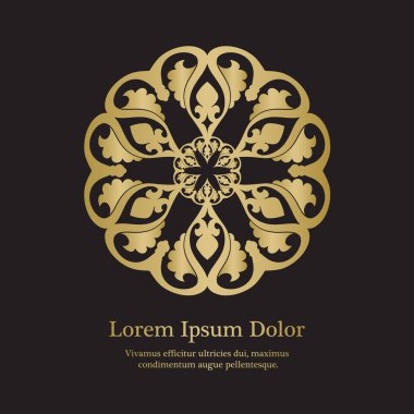 Arka plan ile altın çiçek süsleme.