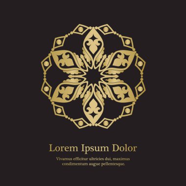 Arka plan ile altın çiçek süsleme.