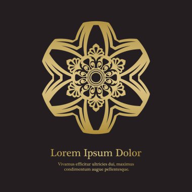 Arka plan ile altın çiçek süsleme.