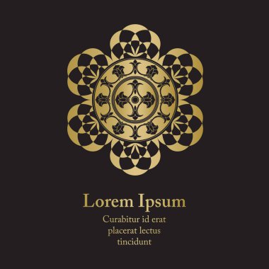 Arka plan ile altın çiçek süsleme.