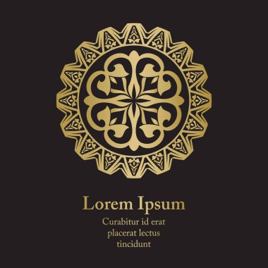 Arka plan ile altın çiçek süsleme.