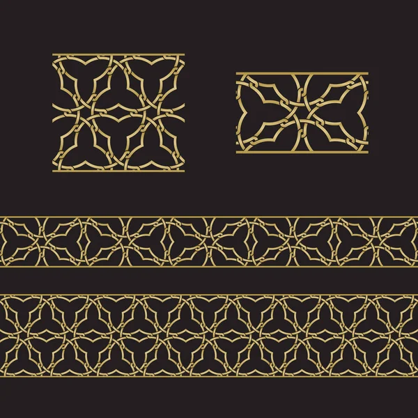 Nahtlose geometrische Fliesenränder — Stockvektor