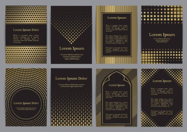 El ilanları ile altın ve siyah - lekeli ve yarı ton desen