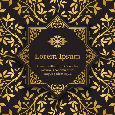 Arka plan ile altın çiçek desenli