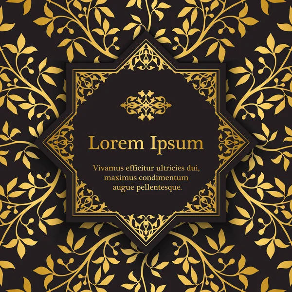 Arka plan ile altın çiçek desenli