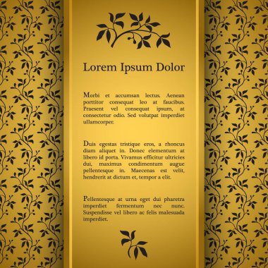 Arka plan ile altın çiçek desenli