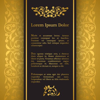 Arka plan ile altın çiçek desenli