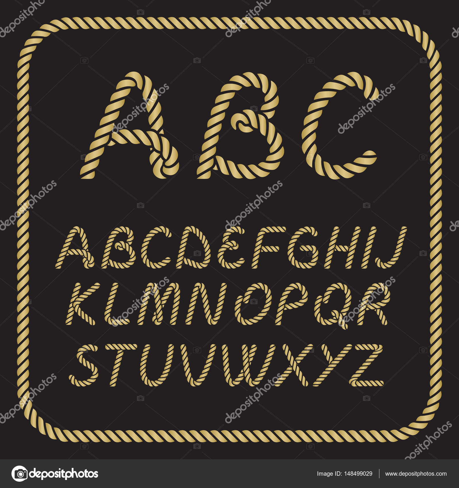 Nautical rope letters Stock Vector Image by ©werta.w 148499029